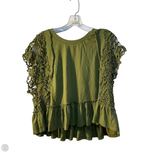 Top Short Sleeve By Anthropologie In Green, Size: L