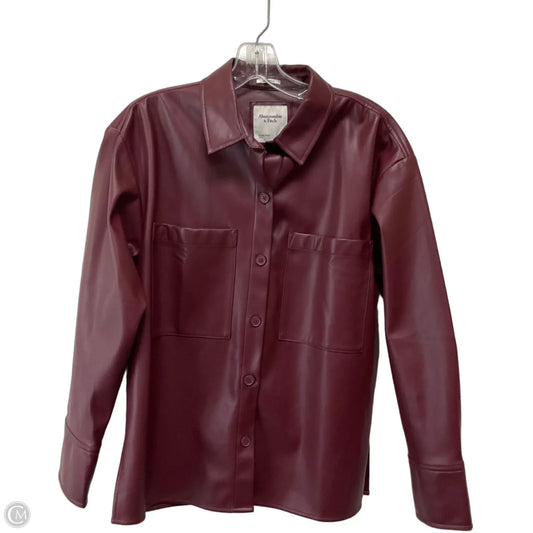 Jacket Shirt By Abercrombie And Fitch In Maroon, Size: S