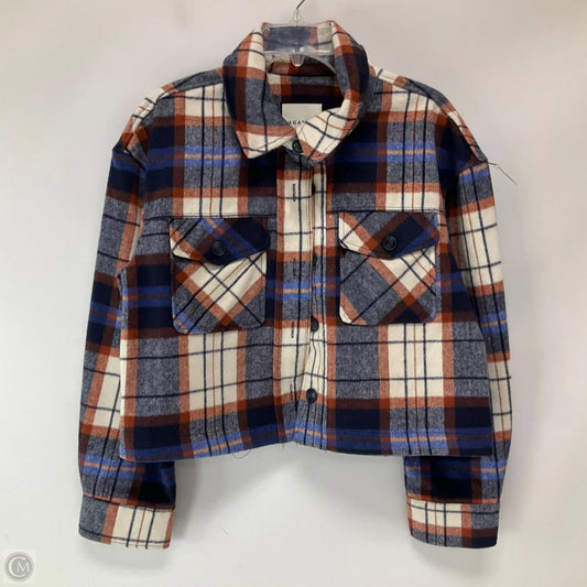 Jacket Shirt By Bagatelle In Plaid Pattern, Size: L