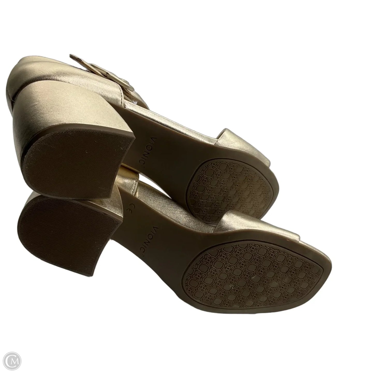 Sandals Heels Block By Vionic In Gold, Size: 10
