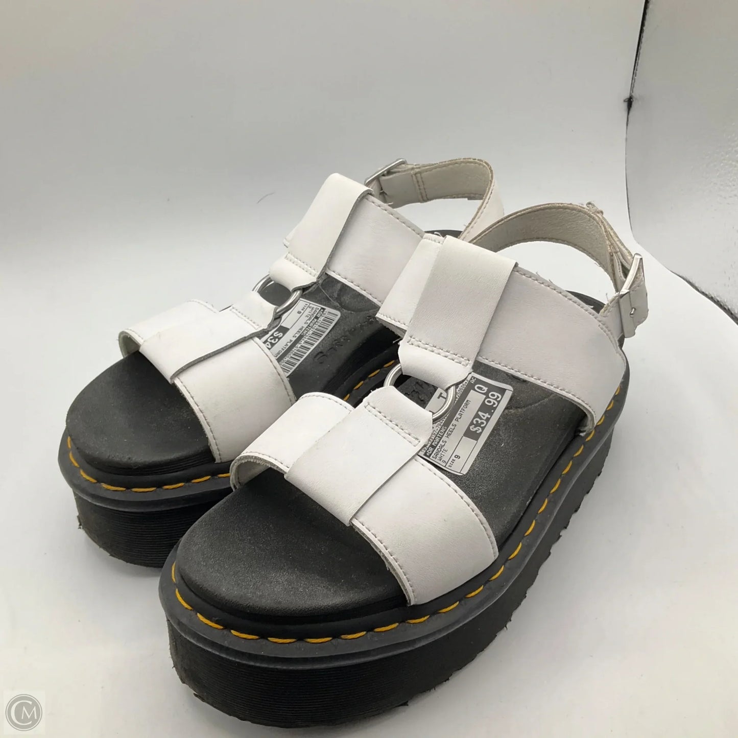 Sandals Heels Platform By Dr Martens In White, Size: 9