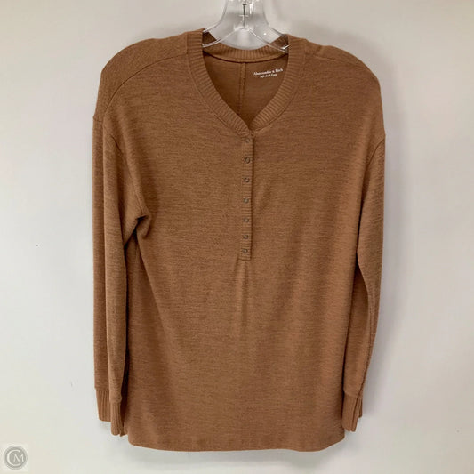Top Long Sleeve By Abercrombie And Fitch In Brown, Size: Xs