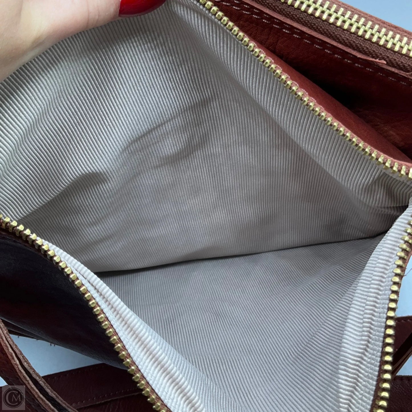 Handbag Leather By Margot, Size: Medium