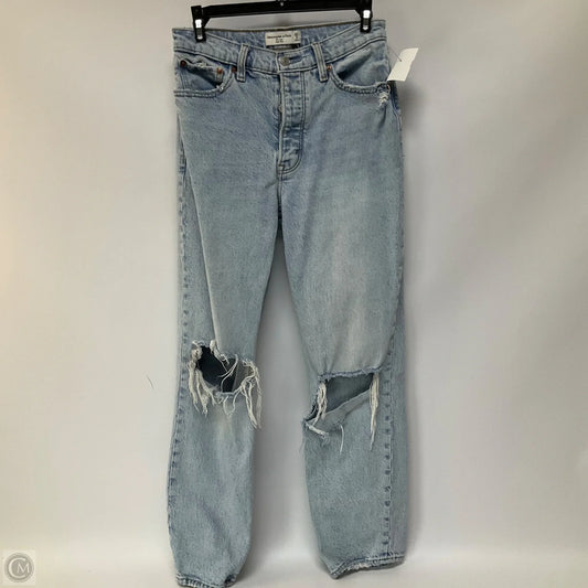 Jeans Straight By Abercrombie And Fitch In Blue Denim, Size: 0