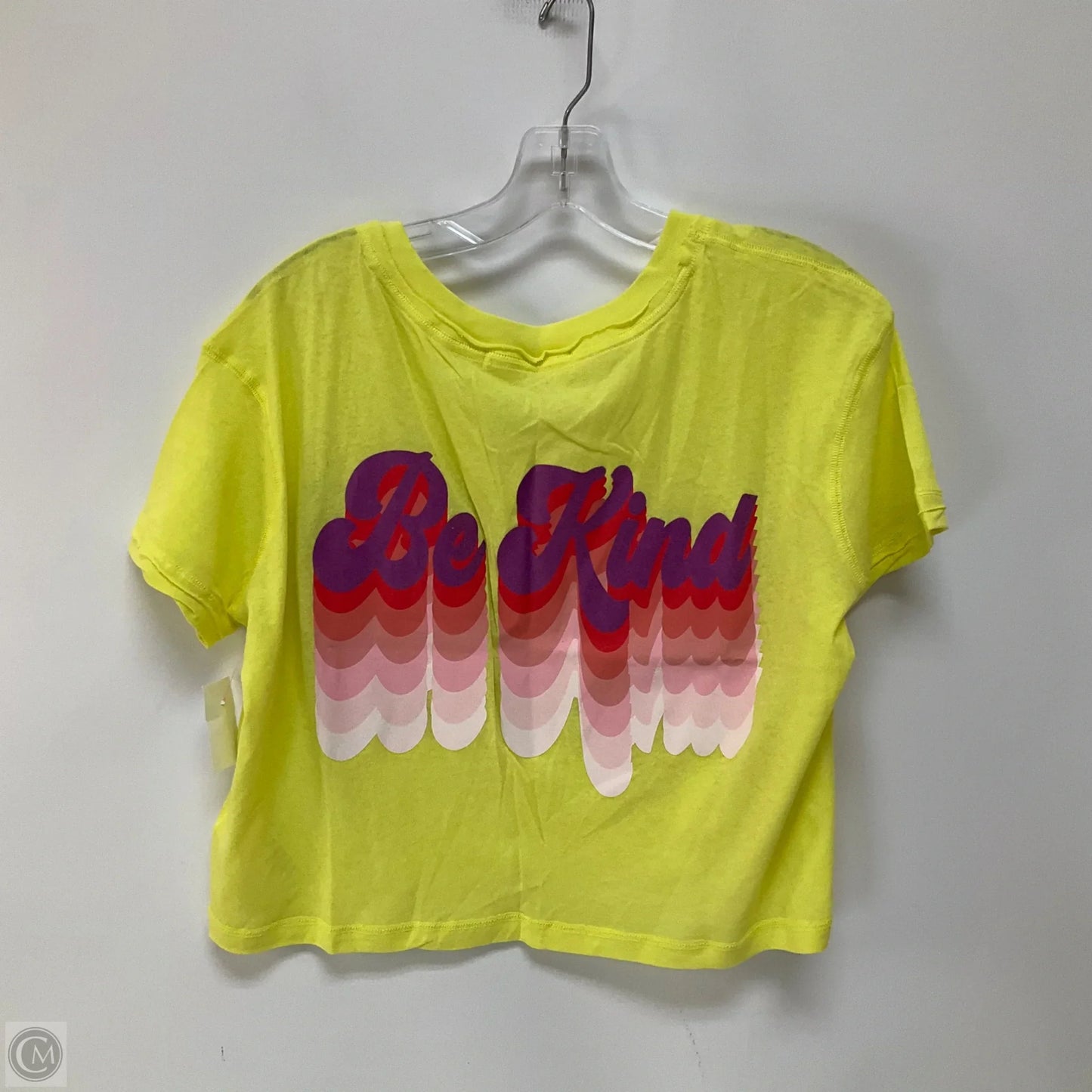 Top Short Sleeve By Free People In Yellow, Size: Xs