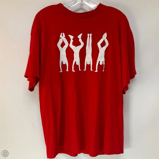 Athletic Top Short Sleeve By Cmf In Red, Size: Xl