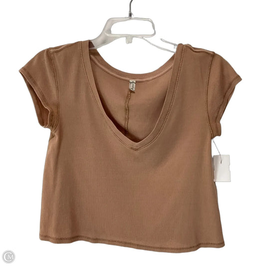 Top Short Sleeve Basic By Free People In Tan, Size: S