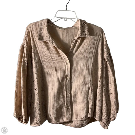 Top Long Sleeve By Free People In Pink, Size: M