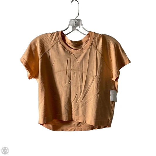 Athletic Top Short Sleeve By Lululemon In Orange, Size: 6
