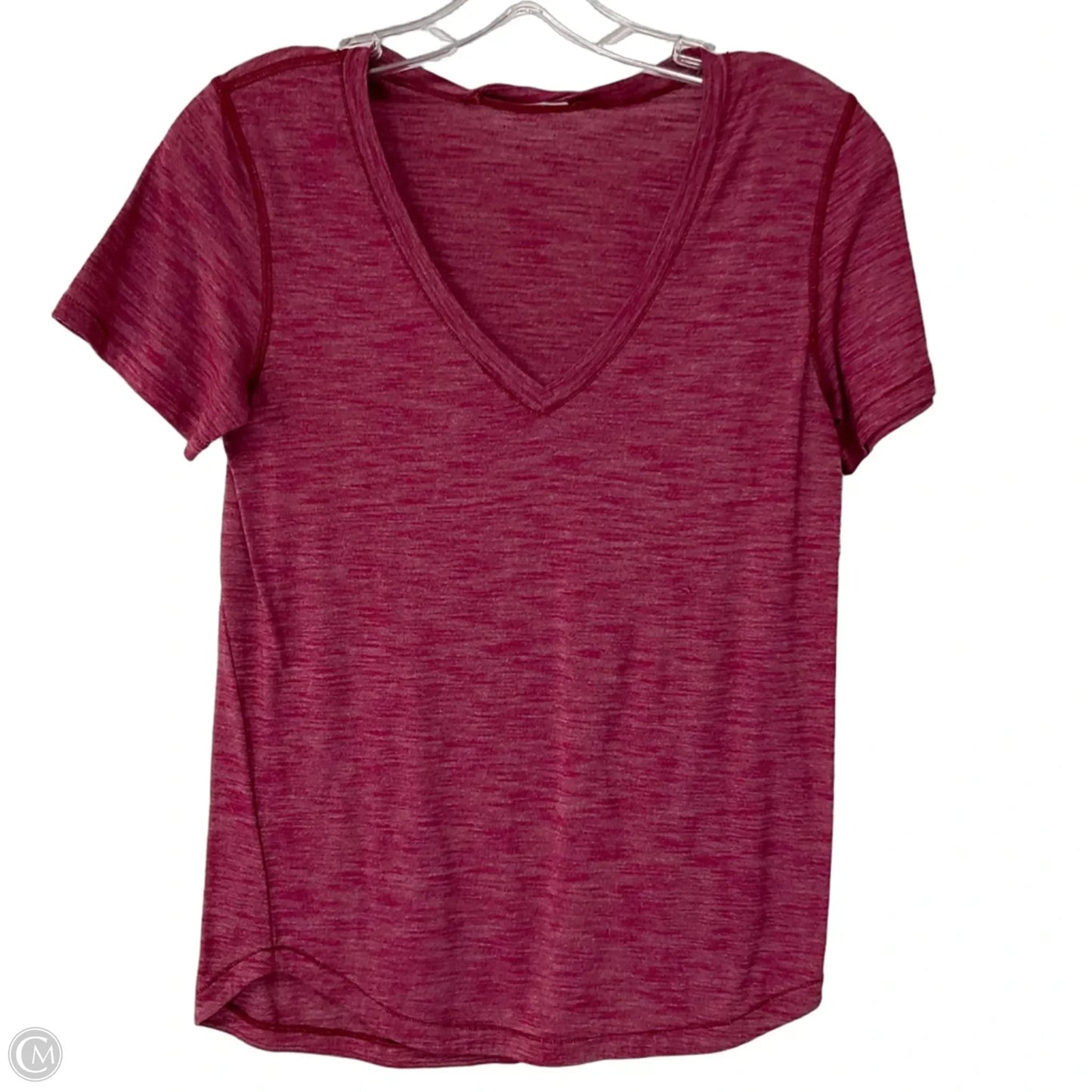 Athletic Top Short Sleeve By Lululemon In Pink, Size: 8