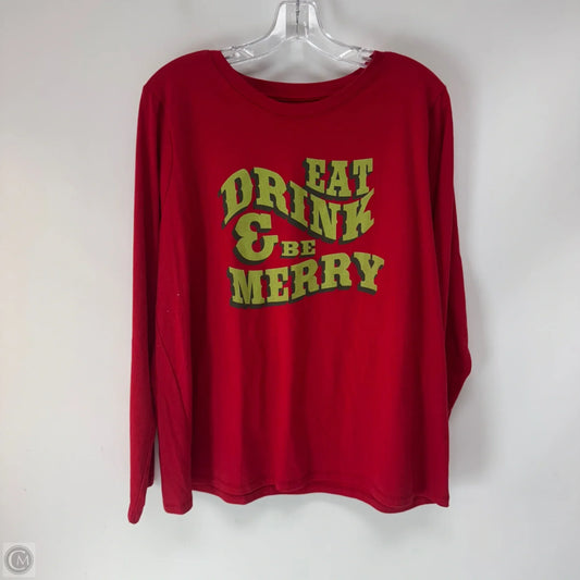 Top Long Sleeve By Sonoma In Red, Size: Xl