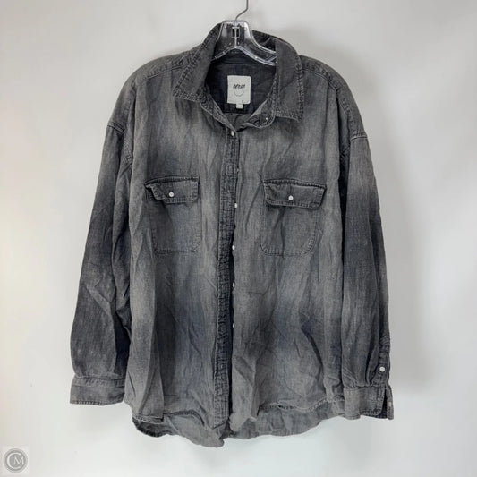 Top Long Sleeve By Aerie In Grey, Size: L