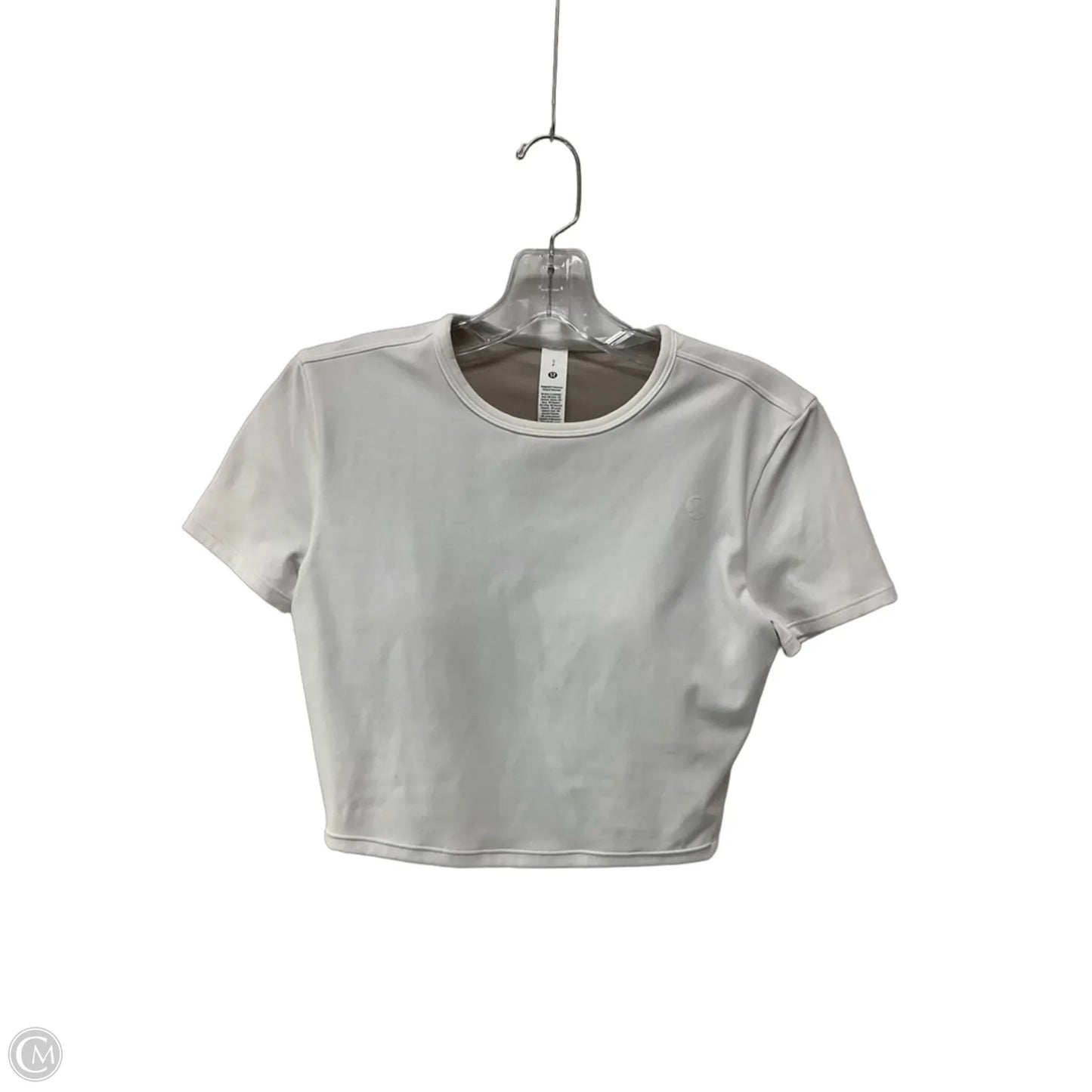 Athletic Top Short Sleeve By Lululemon In White, Size: S