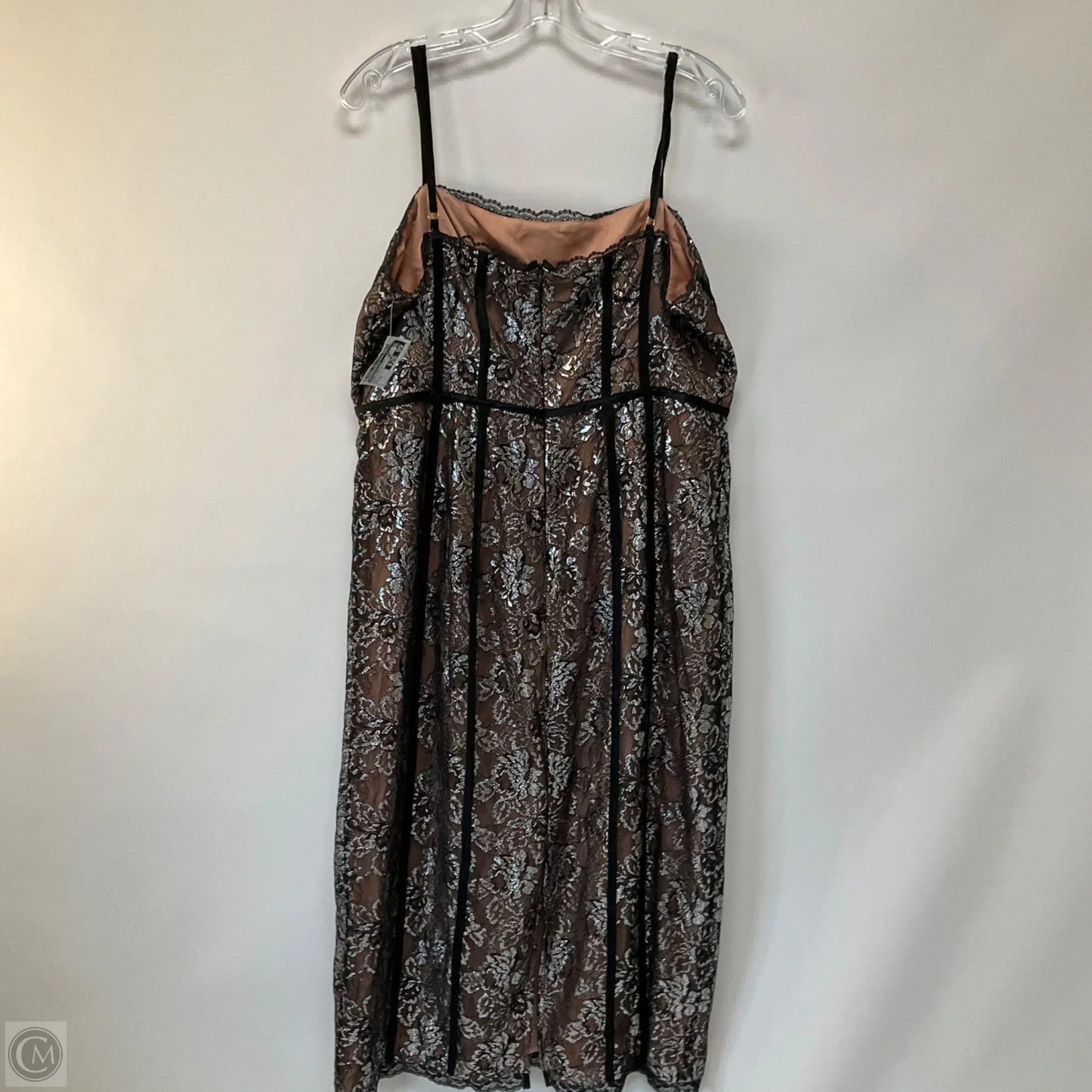 Dress Party Midi By Anthropologie In Pink & Silver, Size: Xl