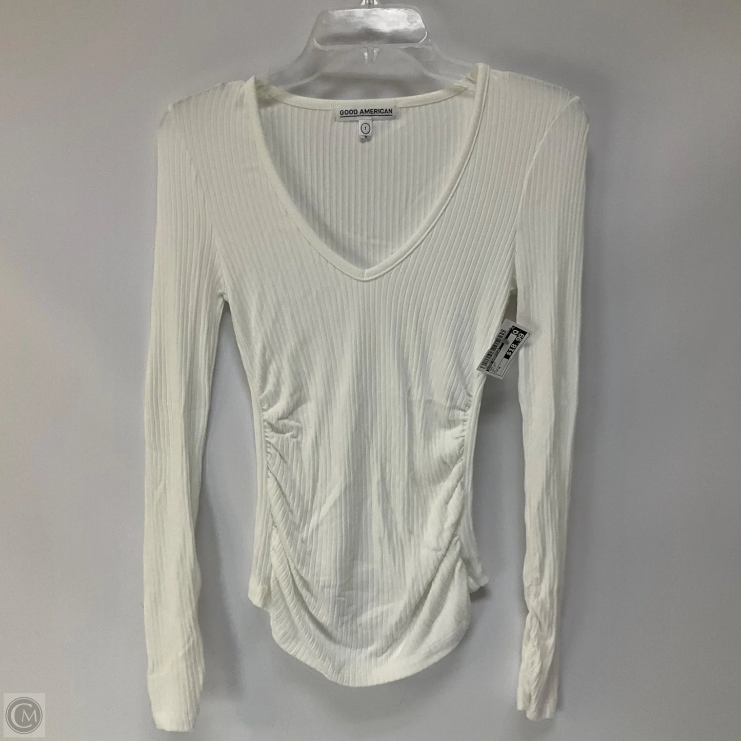 Top Long Sleeve By Good American In White, Size: M