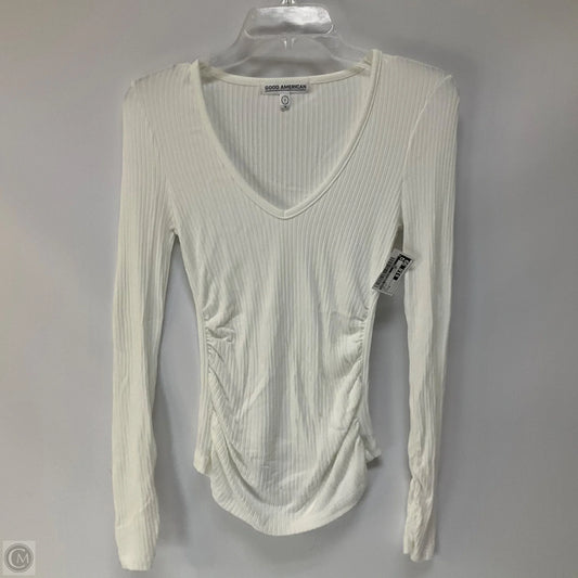 Top Long Sleeve By Good American In White, Size: M