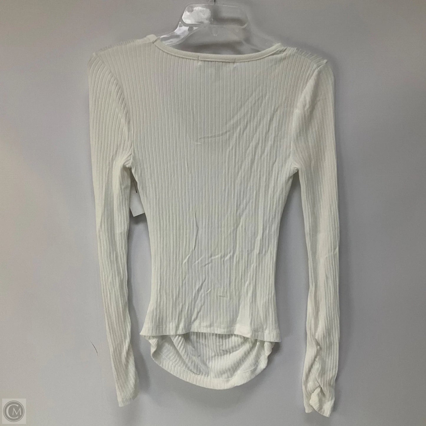 Top Long Sleeve By Good American In White, Size: M