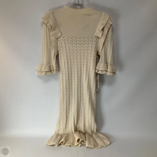 Dress Casual Midi By Cmc In Cream, Size: S