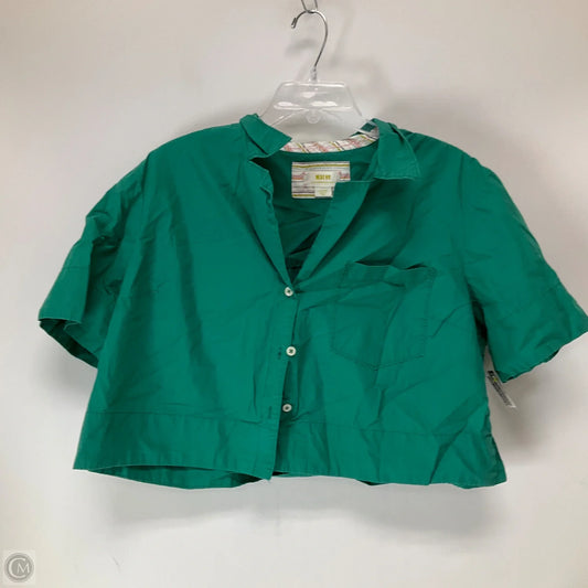 Top Short Sleeve By Anthropologie In Green, Size: L