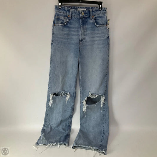 Jeans Straight By Zara In Blue Denim, Size: 4