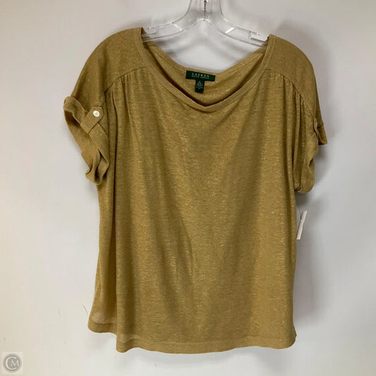 Top Short Sleeve By Lauren By Ralph Lauren In Gold, Size: Xl