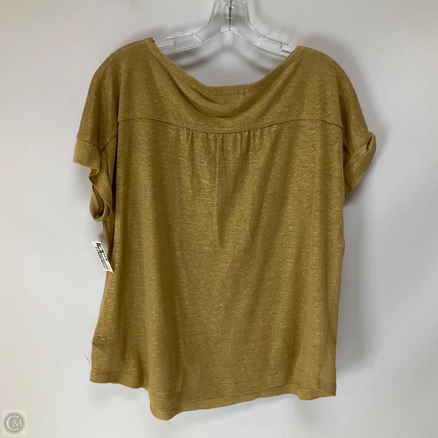 Top Short Sleeve By Lauren By Ralph Lauren In Gold, Size: Xl
