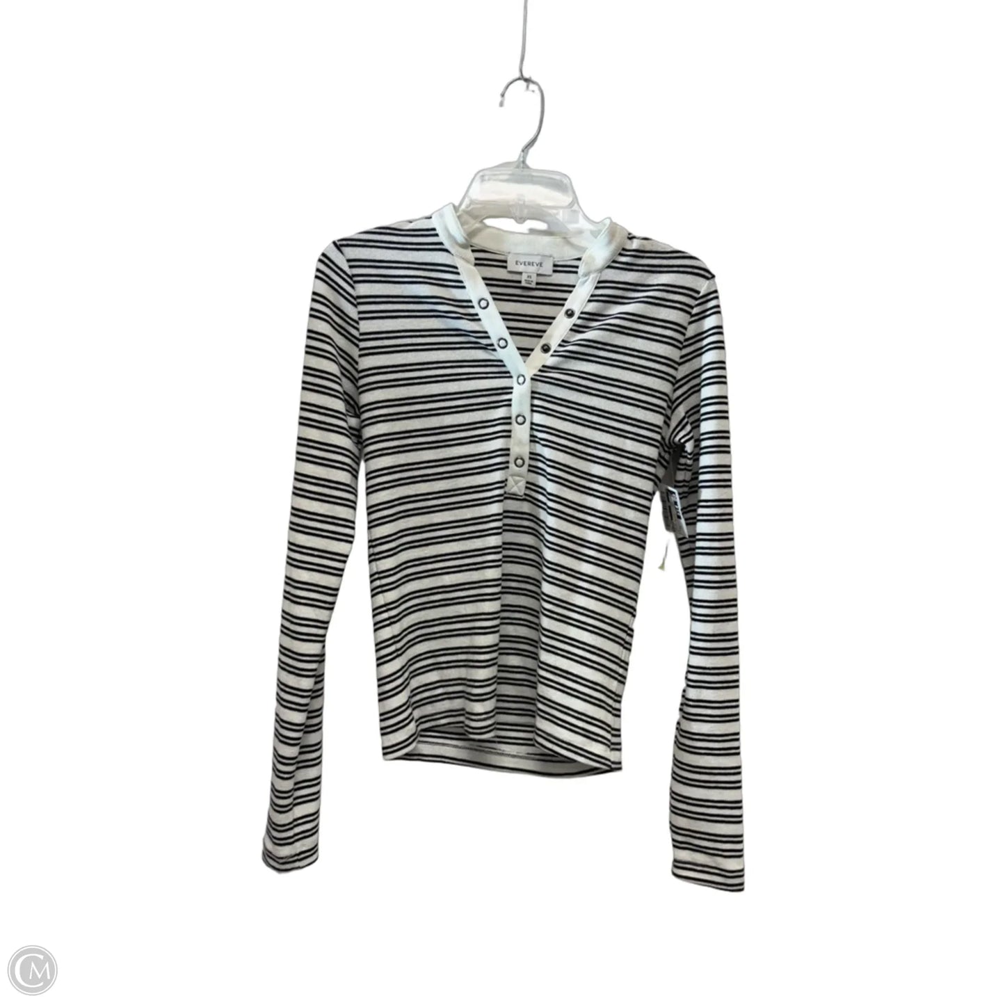 Top Long Sleeve By Evereve In Striped Pattern, Size: Xs