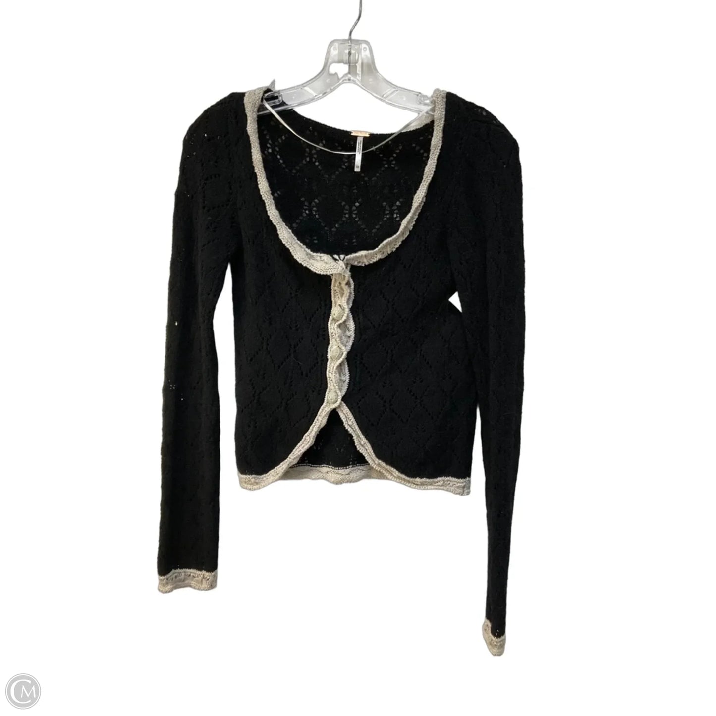 Sweater Cardigan By Free People In Black & Grey, Size: Xs