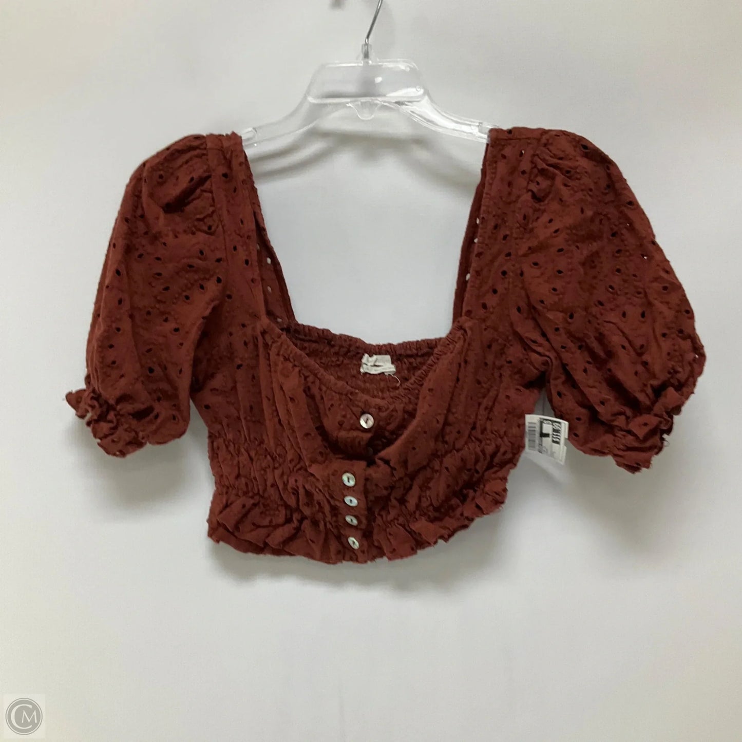 Top Short Sleeve By Urban Outfitters In Brown, Size: L