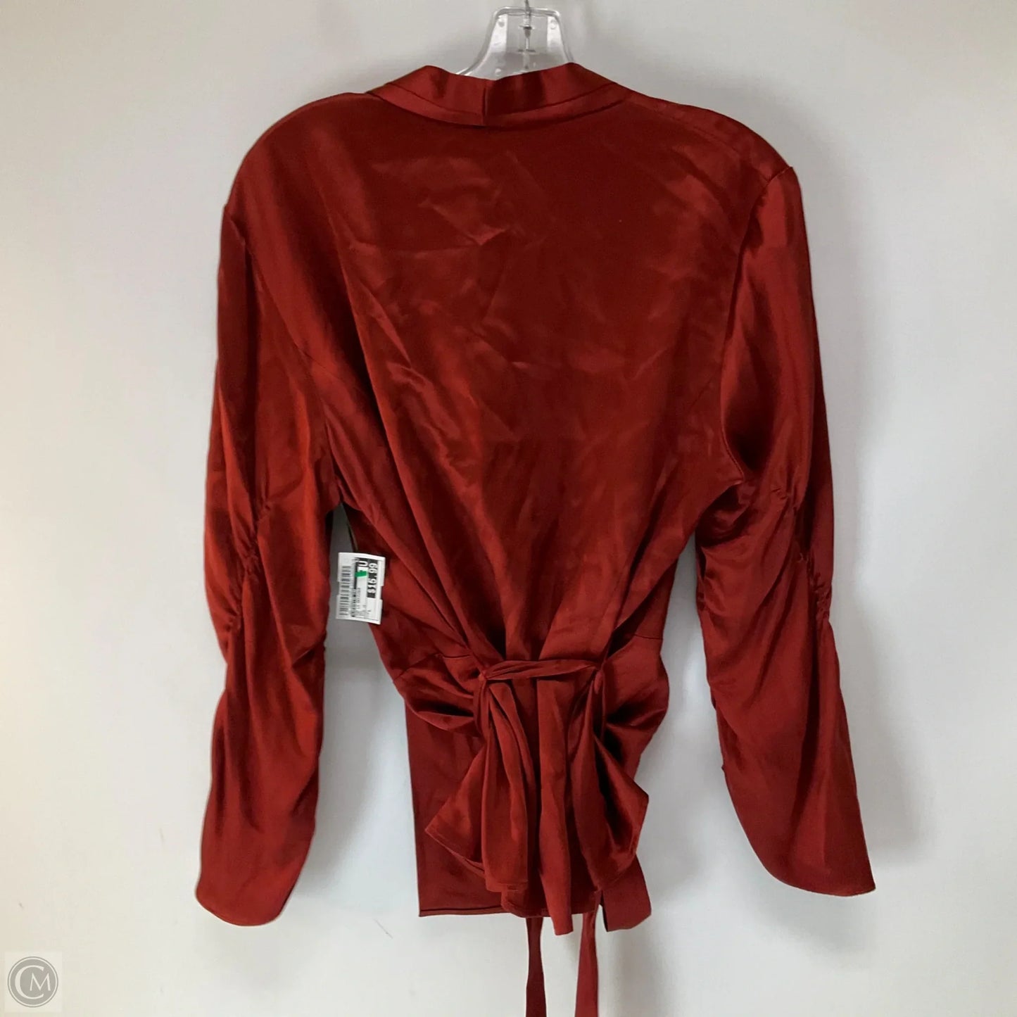 Top Long Sleeve Designer By Lafayette 148 In Red, Size: L