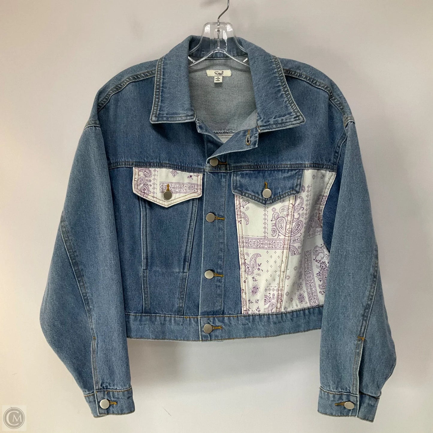 Jacket Denim By Easel In Blue & Purple, Size: S