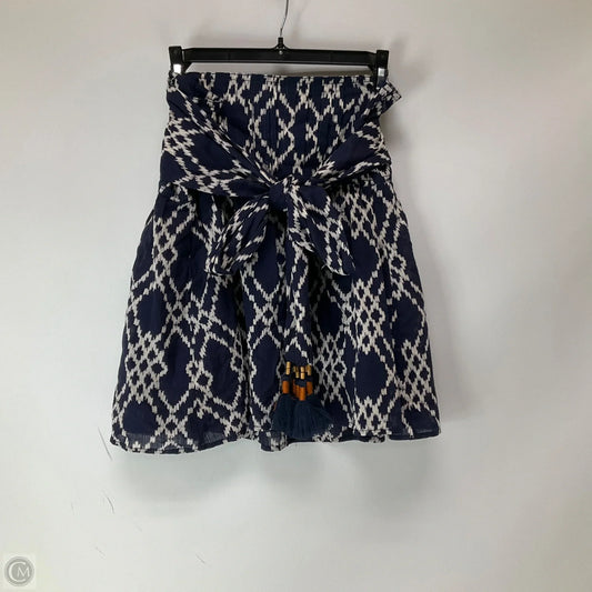 Skirt Mini & Short By Anthropologie In Blue & White, Size: L