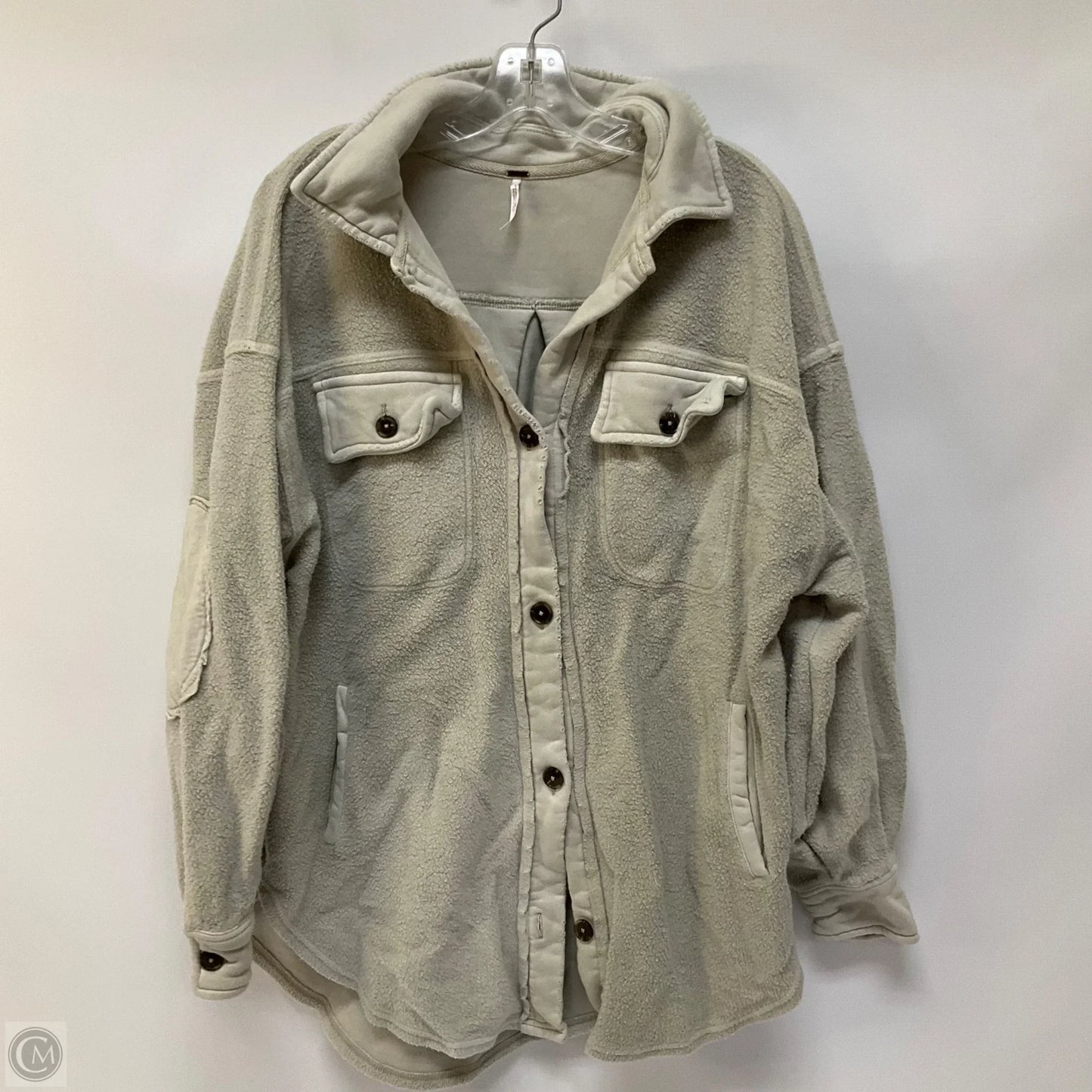 Jacket Shirt By Free People In Grey, Size: S