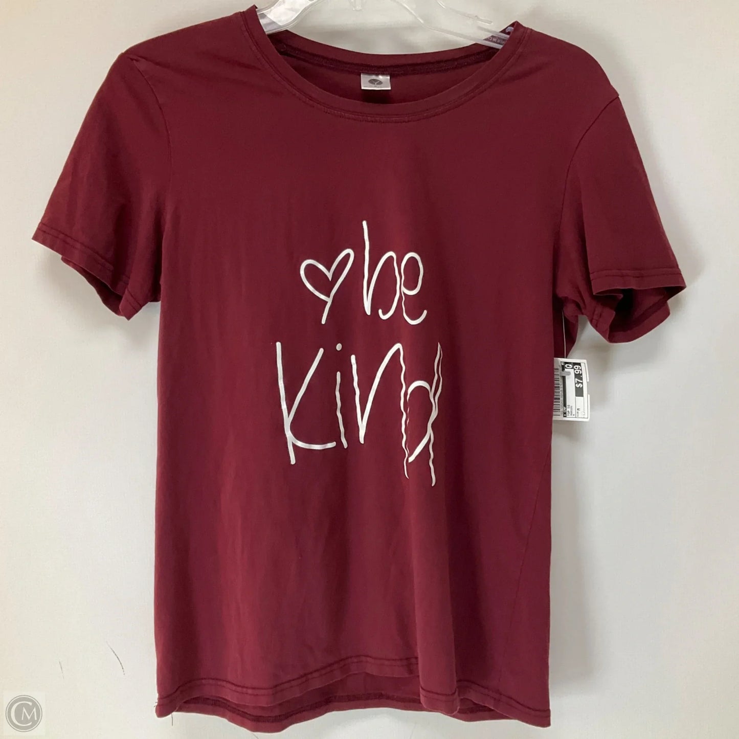 Top Short Sleeve By Cmf In Maroon, Size: M