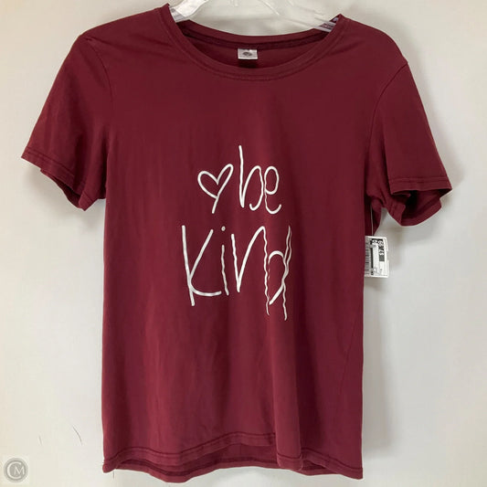 Top Short Sleeve By Cmf In Maroon, Size: M