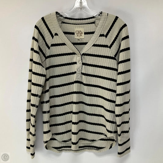 Top Long Sleeve By Chaser In Black & White, Size: L