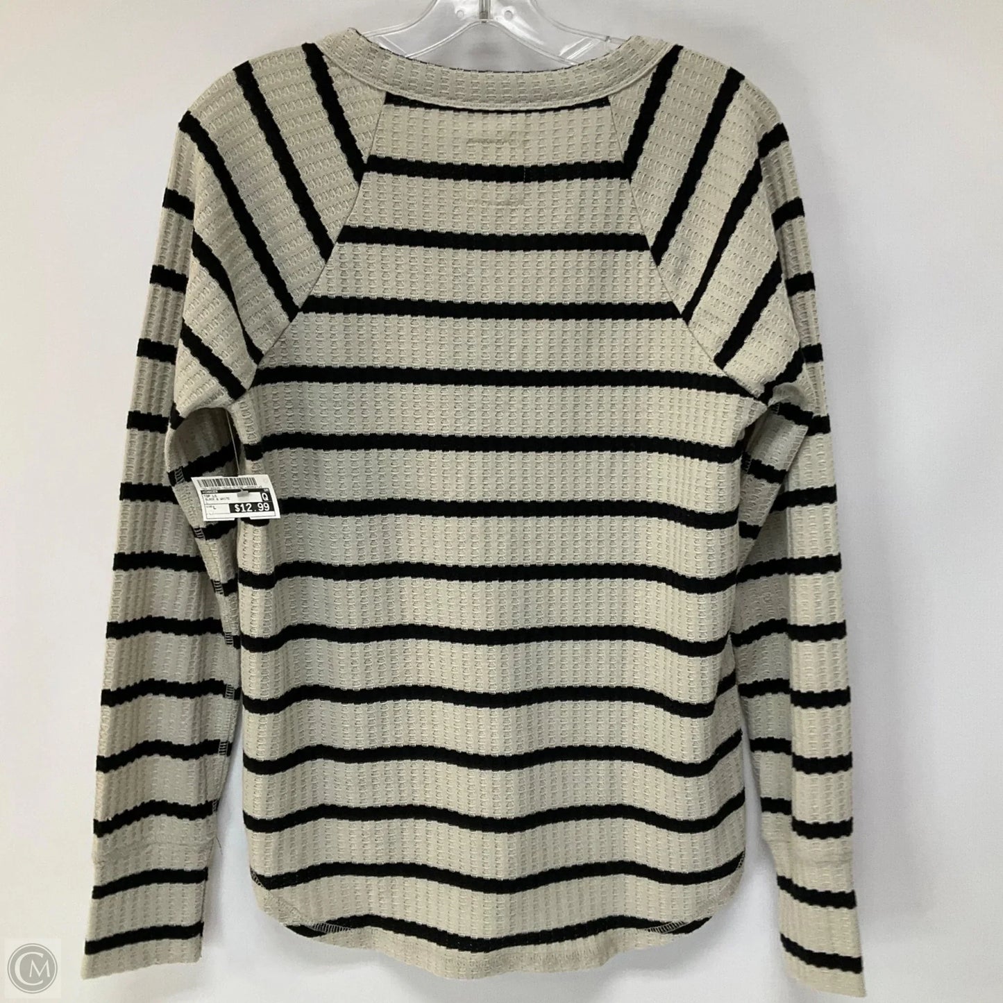 Top Long Sleeve By Chaser In Black & White, Size: L