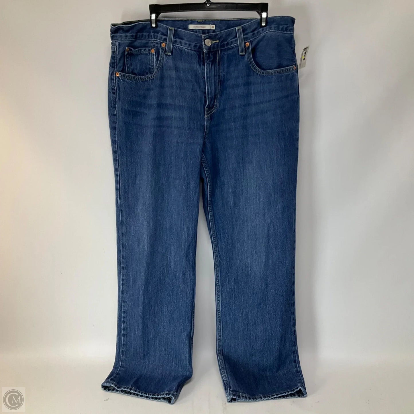 Jeans Straight By Levis In Blue Denim, Size: 14