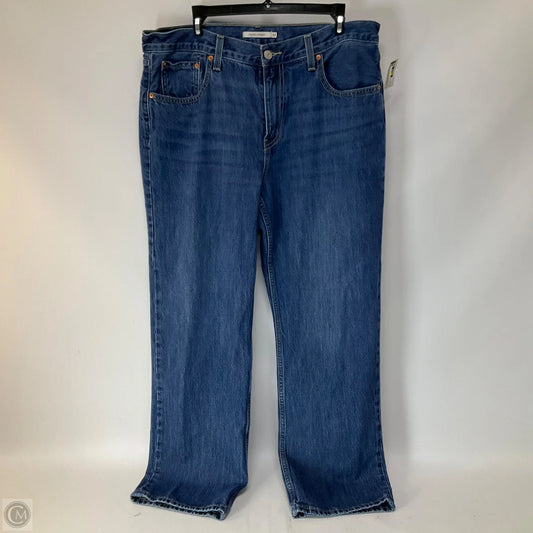 Jeans Straight By Levis In Blue Denim, Size: 14