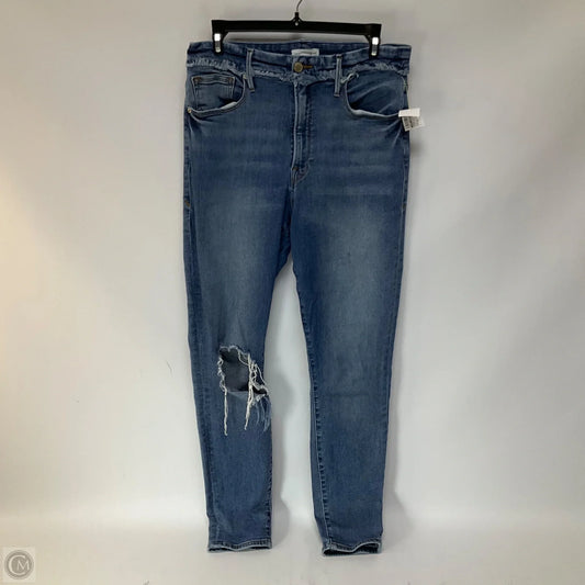Jeans Skinny By Good American In Blue Denim, Size: 12