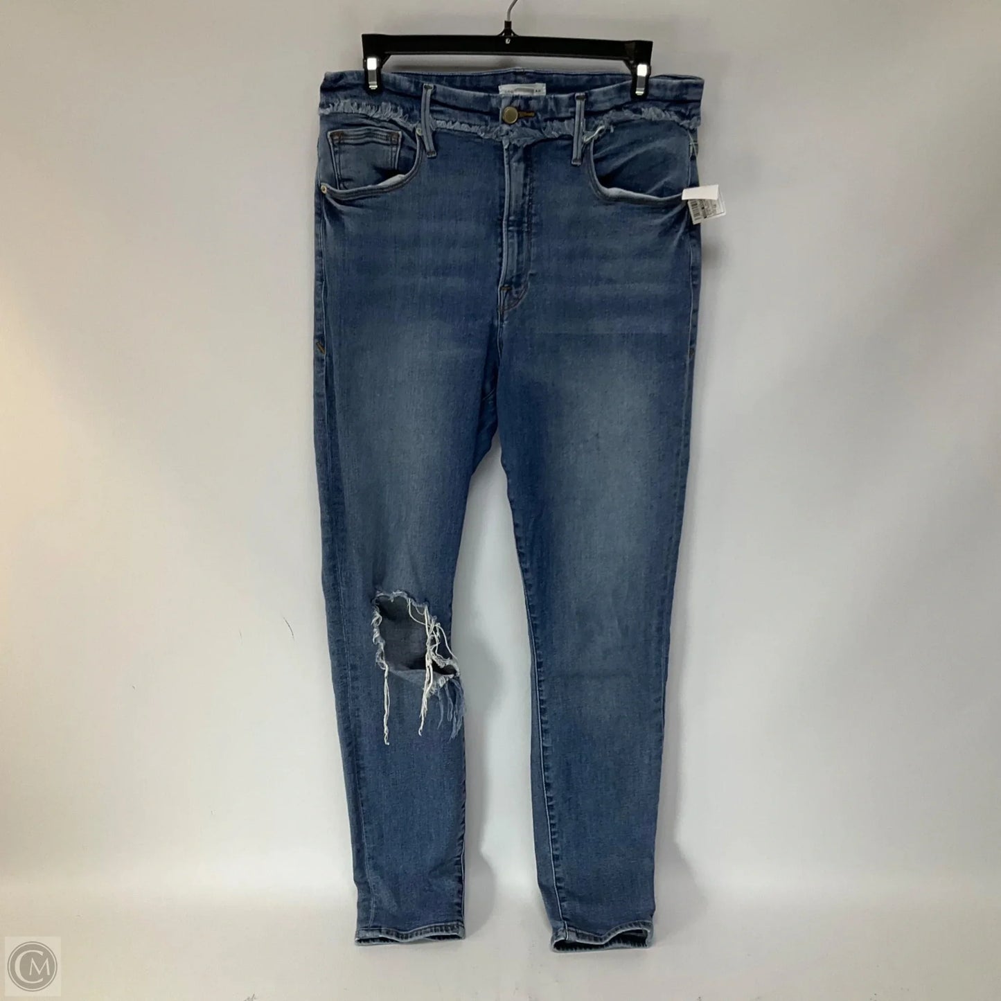 Jeans Skinny By Good American In Blue Denim, Size: 12