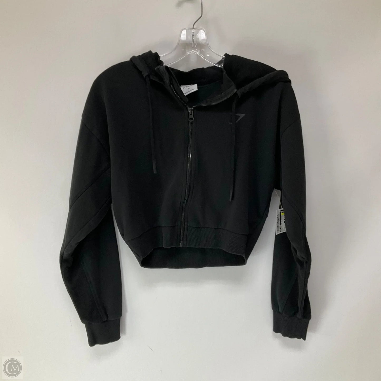 Athletic Top Long Sleeve Hoodie By Gym Shark In Black, Size: S