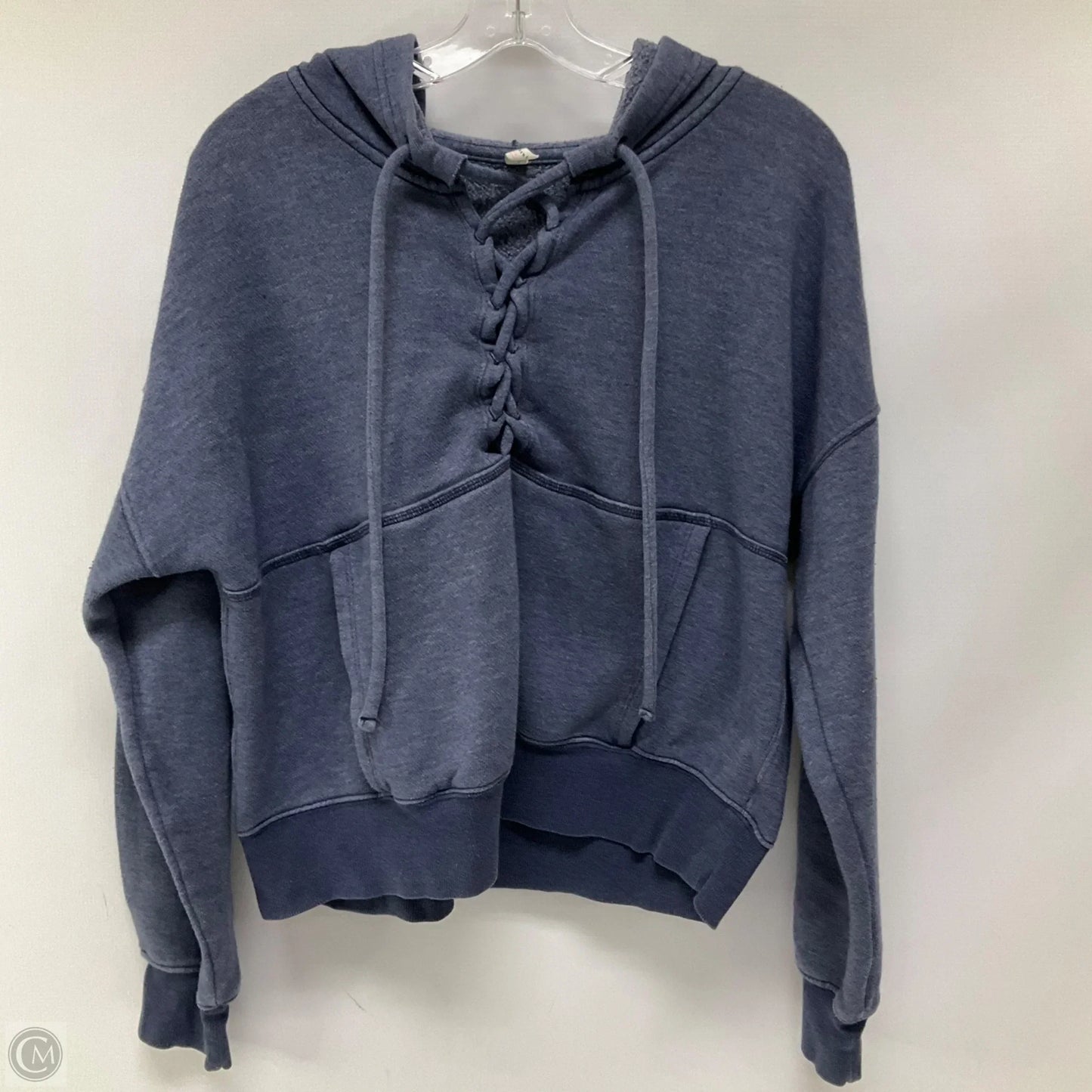Sweatshirt Hoodie By Free People In Blue, Size: L