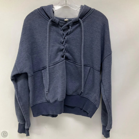 Sweatshirt Hoodie By Free People In Blue, Size: L