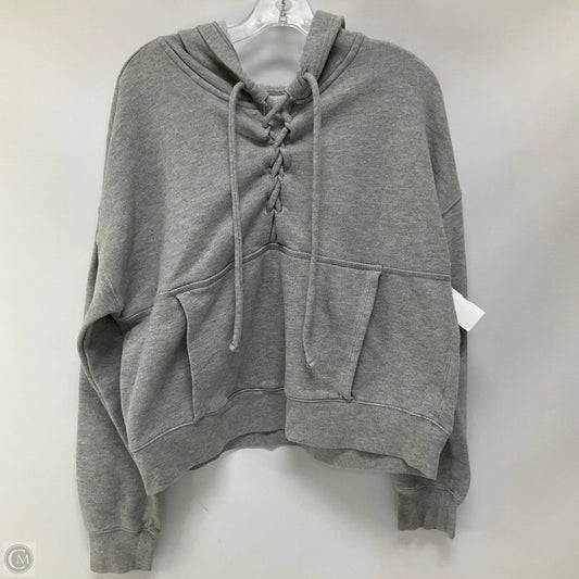 Sweatshirt Hoodie By Free People In Grey, Size: L