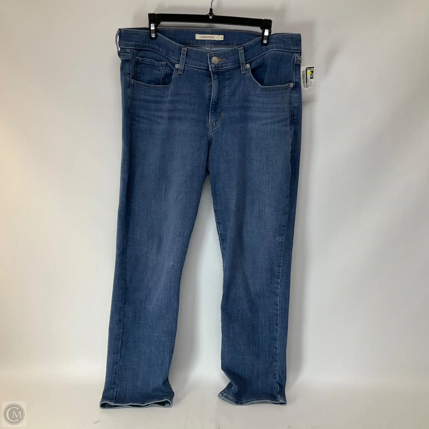 Jeans Straight By Levis In Blue Denim, Size: 12