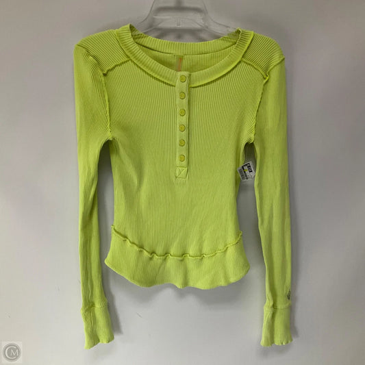Top Long Sleeve By Free People In Yellow, Size: S