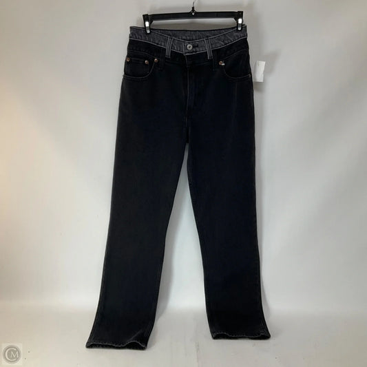 Jeans Straight By Abercrombie And Fitch In Black Denim, Size: 4