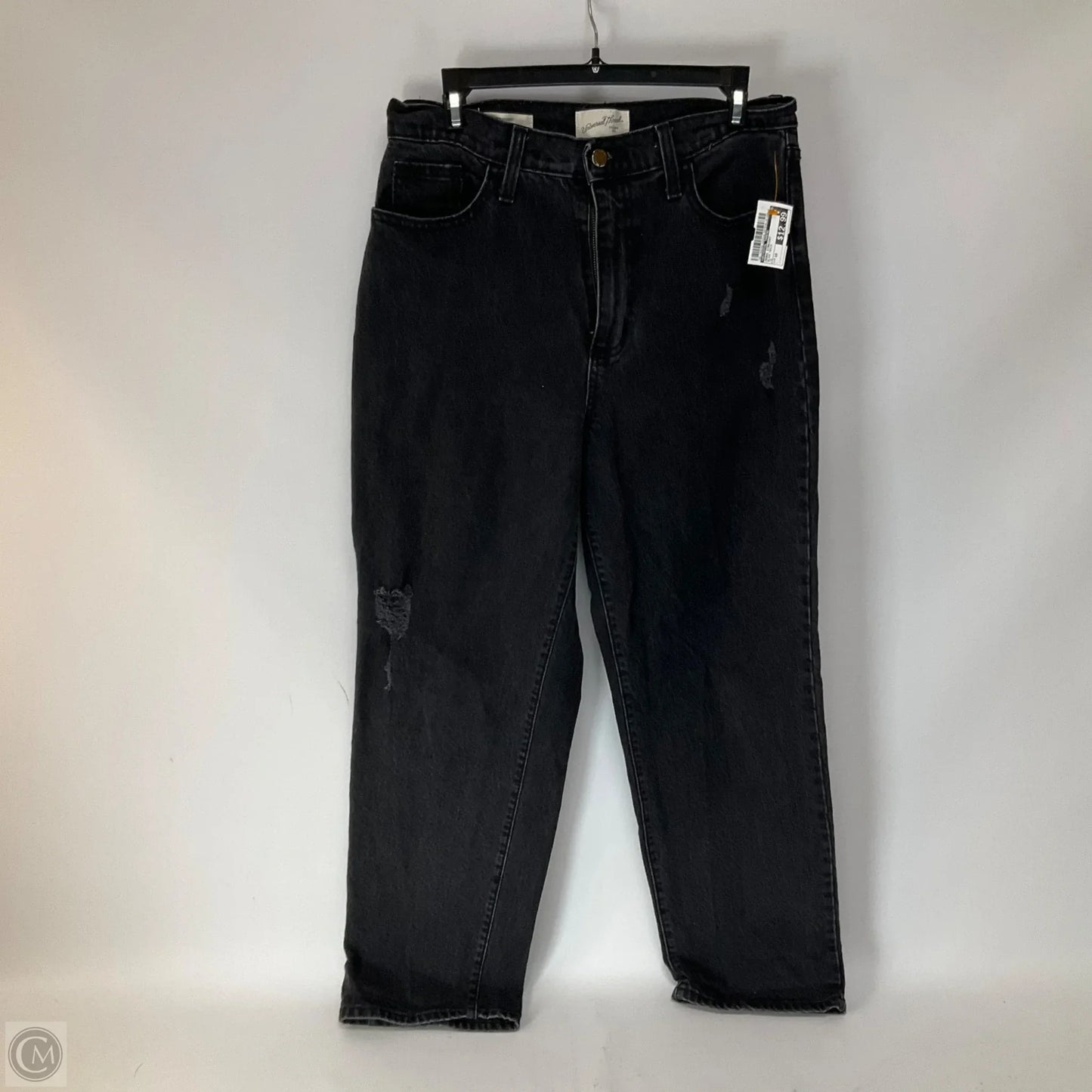 Jeans Straight By Universal Thread In Black Denim, Size: 10