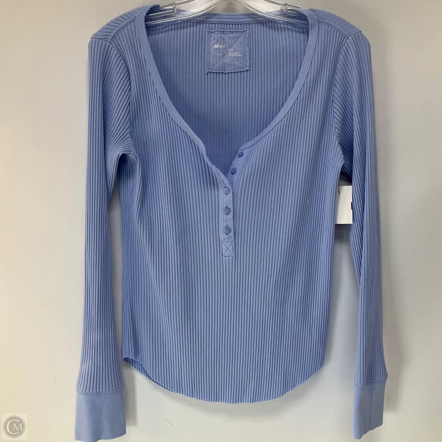 Top Long Sleeve By Aerie In Blue, Size: M